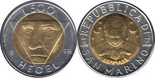 монета Сан-Марино 500 лир 1996