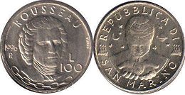монета Сан-Марино 100 лир 1996