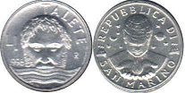 монета Сан-Марино 1 лира 1996