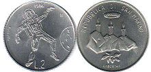 монета Сан-Марино 2 лиры 1986