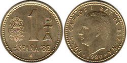 монета Испания 1 песета 1980