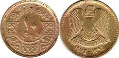 монета Сирия 10 пиастров 1974