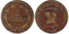 монета Венесуэла 5 сентимо 1944