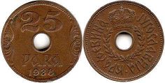 монета Югославия 25 пар 1938