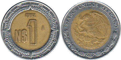 Мексика монета 1 песо 1995