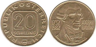 монета Австрия 20 шиллингов 1982