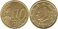 монета Бельгия 10 евро центов 2012