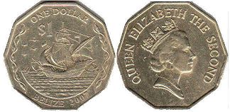 монета Белиз 1 доллар 2007