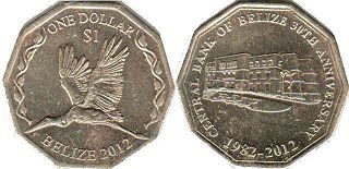 монета Белиз 1 доллар 2012