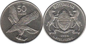 монета Ботсвана 50 тхебе 1984
