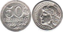 монета Бразилия 50 крузейро 1965