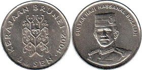 монета Бруней 20 сен 2004