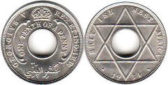 монета Британская Западная Африка 1/10 пенни 1934