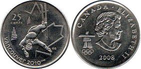 монета Канада 25 центов 2008