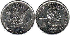 монета Канада 25 центов 2008