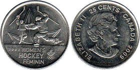 монета Канада 25 центов 2009