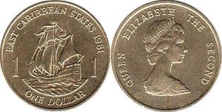 монета Восточно-Карибcкие Государства 1 доллар 1981