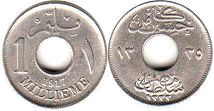 монета Египет 1 милльем 1917