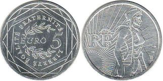 монета Франция 5 евро 2008
