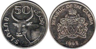 монета Гамбия 50 бутутов 1998