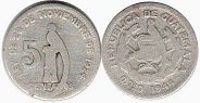 монета Гватемала 5 сентаво 1941