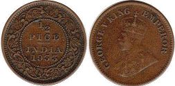 монета Британская Индия 1/2 пайса 1933
