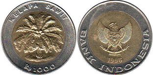 монета Индонезия 1000 рупий 1996