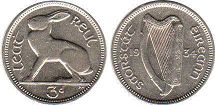 монета Ирландия 3 пенса 1934