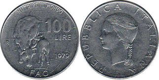 монета Италия 100 лир 1979