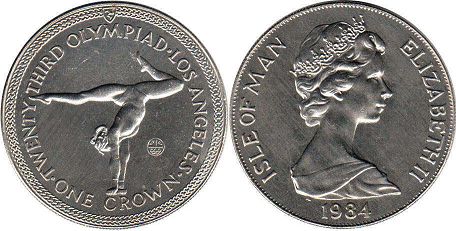 монета Остров Мэн крона 1984