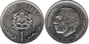 монета Марокко 1 дирхам 1987