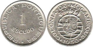 монета Мозамбик 1 эскудо 1950