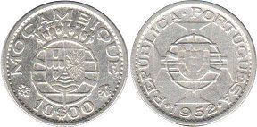 монета Мозамбик 10 эскудо 1952