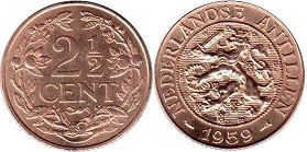 монета Нидерландские Антиллы 2 1/2 цента 1959
