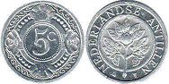 монета Нидерландские Антиллы 5 центов 2009