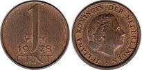 монета Нидерланды 1 цент 1978