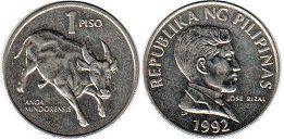 монета Филиппины 1 писо 1992