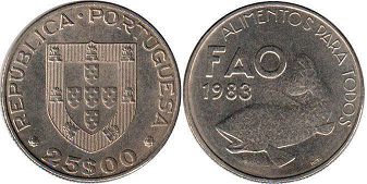 монета Португалия 25 эскудо 1983