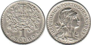 монета Португалия 1 эскудо 1961