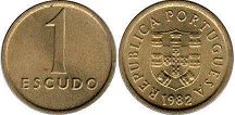 монета Португалия 1 эскудо 1982