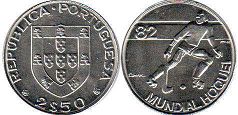 монета Португалия 2,5 эскудо 1982