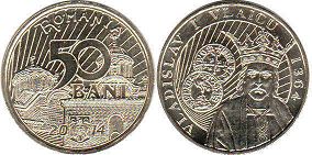 монета Румыния 50 бани 2014
