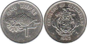 монета Сейшельские Острова 1 рупия 1982