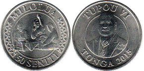 монета Тонга 50 сенити 2015