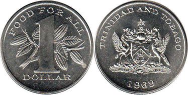монета Тринидад и Тобаго 1 доллар 1969