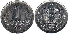 монета Узбекистан 1 сум 1997