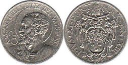 монета Ватикан 20 чентезими 1934 