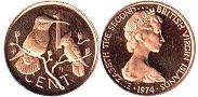 монета Виргинские Острова 1 цент 1974