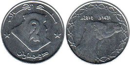 монета Алжир 2 динара 2010