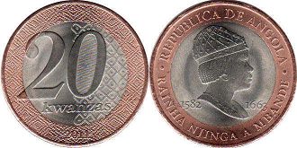 монета Ангола 20 кванз 2014